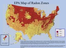 EPA map of radon zones