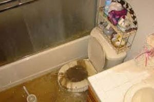 sewer scope flooded bathroom from toilet