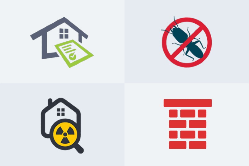 home termite radon and chimney inspection bundle graphic